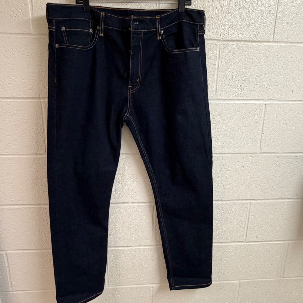 Levi's Mens 502 Taper Fit Jeans 38x32 Dark Indigo Denim Tapered Leg Stretch
